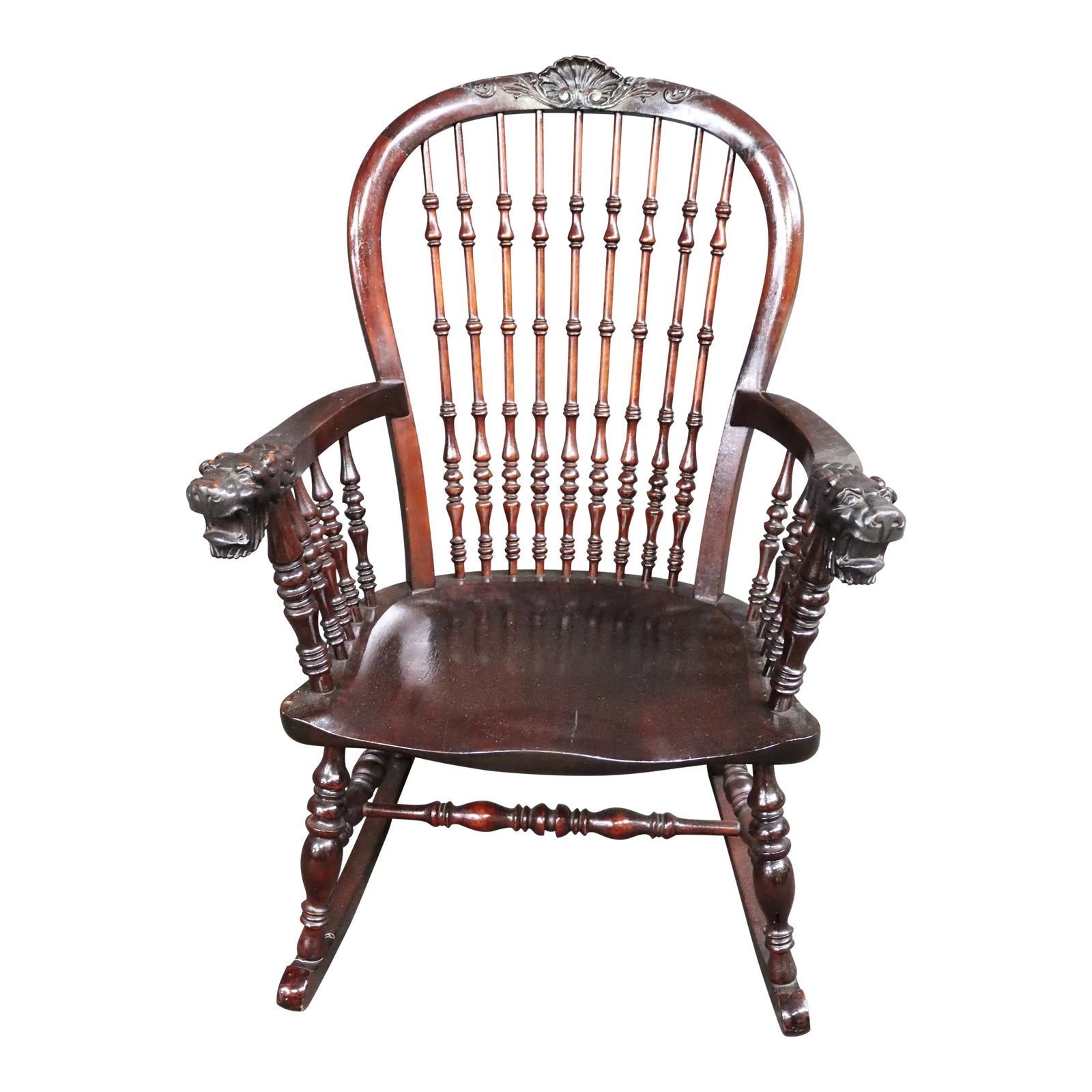 Early 20th Century Rj Horner Style Mahogany Rocker | Chairish