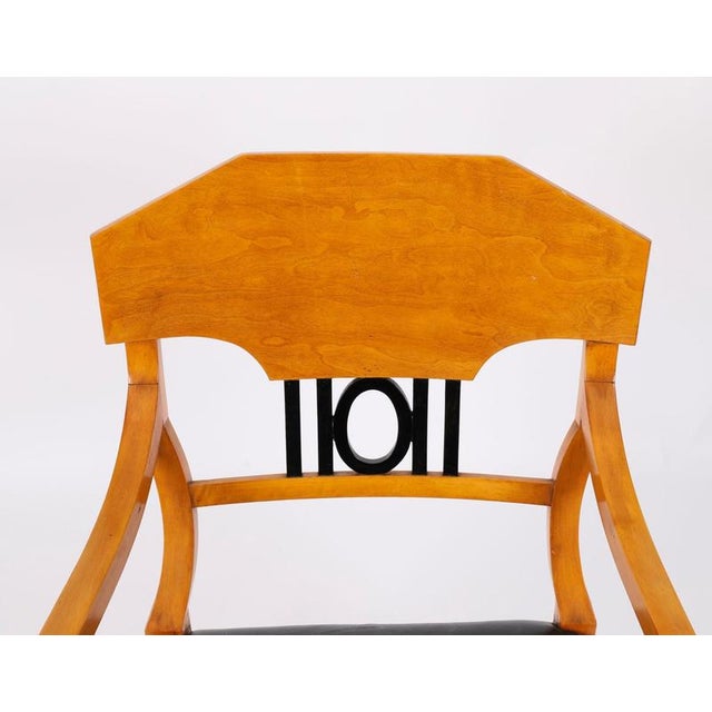 Antique 19th Century Swedish Biedermeier Birchwood Ebonized Armchairs, Set of 2 For Sale - Image 4 of 13