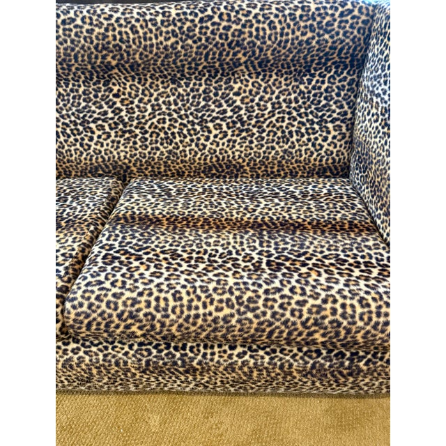 Mid-Century Modern Mid Century Custom Upholstered Leopard Print Sofa For Sale - Image 3 of 6