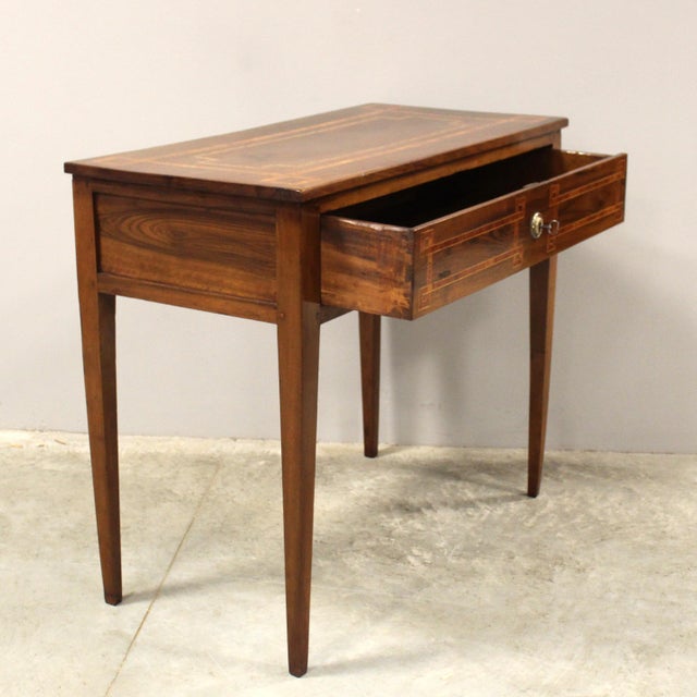 Antique Italian Louis XVI Console Table in Walnut, 1700s For Sale - Image 4 of 12