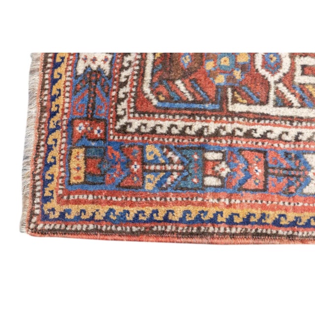 Antique Khamseh Rug 4'10'' x 5'11'' For Sale - Image 12 of 12
