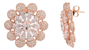 Mid 20th Century Floral Cluster Stud Earrings- A Pair