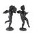 Pair of Cast Metal Garden Cherub Statues, Classical Outdoor Decor For Sale - Image 4 of 8