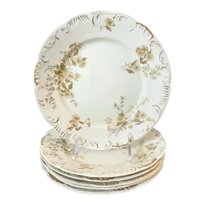 Henry Alcock & Co England Semi Porcelain Daisy Luncheon Dessert Plates Set of 6