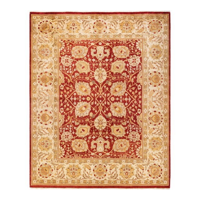 Eclectic, One-of-a-Kind Hand-Knotted Area Rug - Red, 8' 3" x 10' 3" For Sale