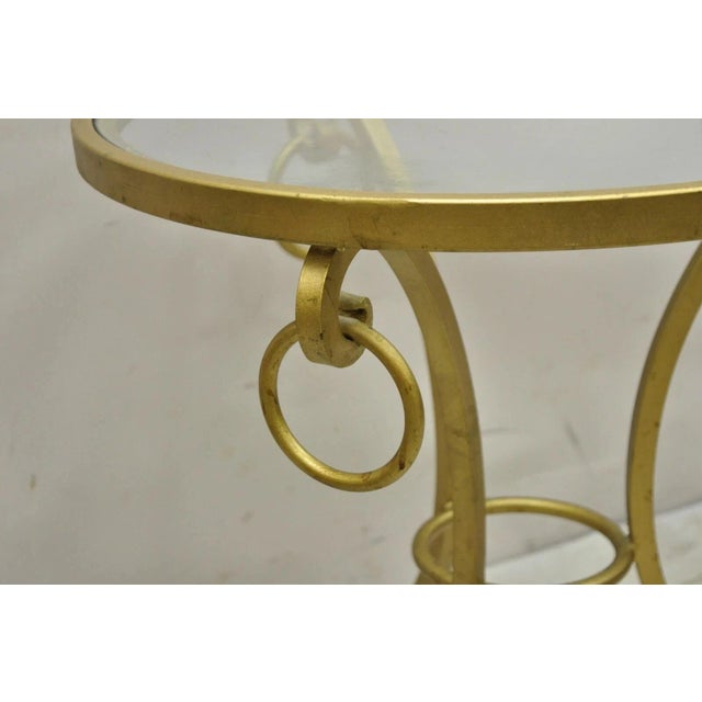 Late 20th Century Italian Neoclassical Style Gold Hoof Foot Round Occasional Side Table For Sale - Image 9 of 12