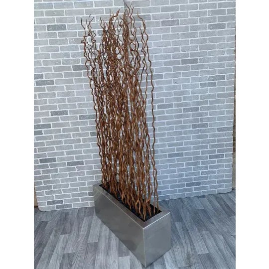 Vintage Rustic Industrial Willow Branches in Planter Box Screen/Room Divider For Sale In Chicago - Image 6 of 11