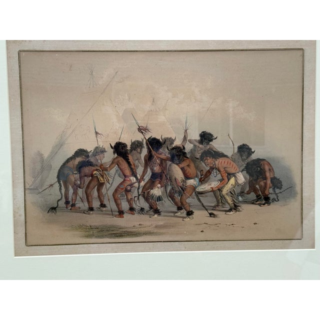 Late 19th Century "Buffalo Dance" (Plate 8) From the North American Indian Portfolio by Artist George Catlin For Sale - Image 4 of 5