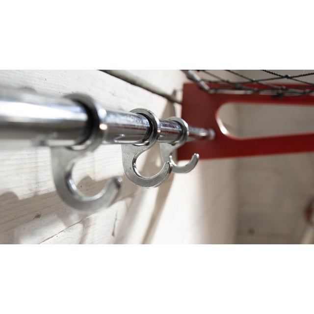 Wood Teak and Metal Shelf Coat Hanger attributed to Borge Morgensen for Soborg, 1960s For Sale - Image 7 of 8