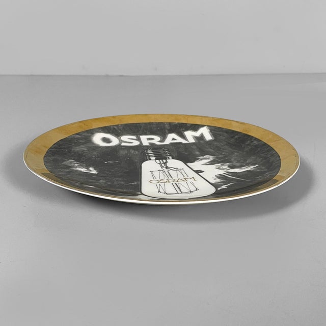 Vintage Italian Osram Decorative Plate by Fornasetti, 1970s For Sale - Image 3 of 15