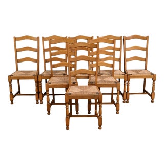 Beech Chairs, 1980s, Set of 8 For Sale