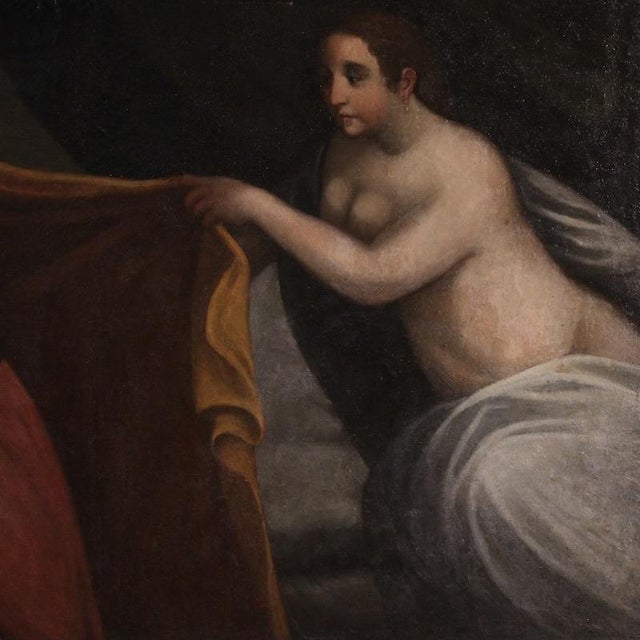 Italian Artist, Joseph and Potiphar's Wife, Nude, 1670, Oil on Canvas For Sale - Image 12 of 16