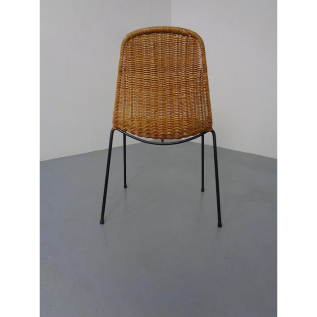 Black Vintage Basket Chair by Gian Franco Legler, Italy, 1950s For Sale - Image 8 of 12