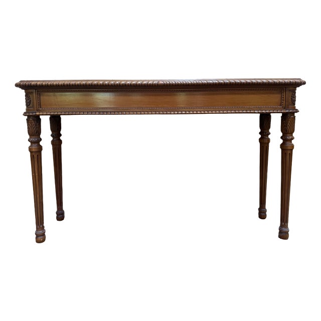 Louis XVI Style Varnished Carved Wood Console Table, 1950s For Sale