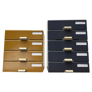 Mid-Century German Space Age Modular Paper Office Tray Container from Helit, 1960s, Set of 9 For Sale
