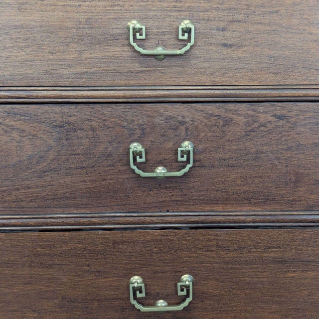 Classic Solid Wood 4-Drawer Dresser With Brass Handles For Sale - Image 9 of 9