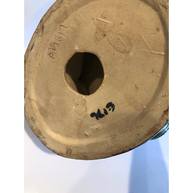 Vintage Mid 20th Century Majolica Frog Pedestal Bowl For Sale - Image 11 of 12