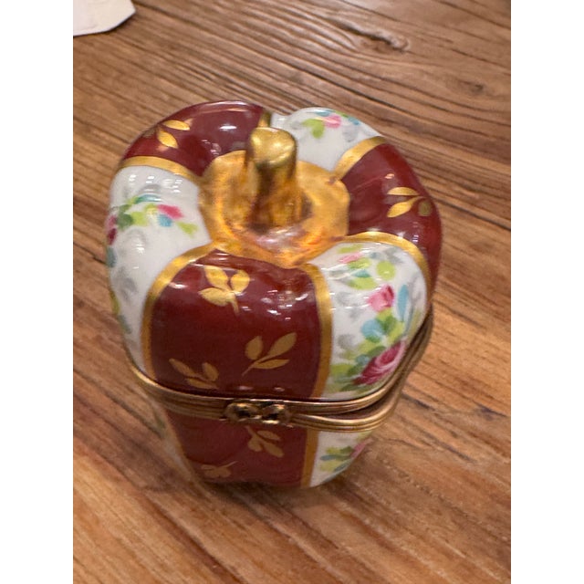 Design Plus Gallery presents Red Bell Pepper with Floral Panels Trinket Box by La Gloriette for Limoges, France. A rare...