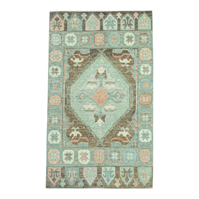 Turkish Oushak Rug 3'9"x 6'4" #20083 For Sale