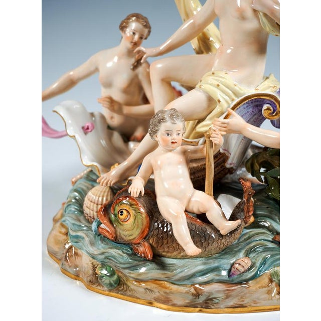 Ceramic Allegorical Water Group attributed to M.V. Acier for Meissen, Germany, 1860 For Sale - Image 7 of 11