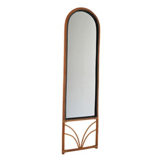 Scandinavian Mirror in Curved Bamboo, 1970s For Sale