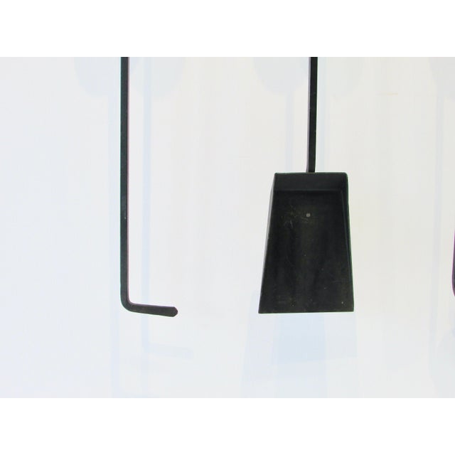 Black Mid 20th Century Mel Bogart Wall Mounted Fireplace Tools - Set of 4 For Sale - Image 8 of 10