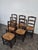 Rustic Straw-Seated Chairs with Slatted Oak Backs, Set of 6 For Sale - Image 3 of 7
