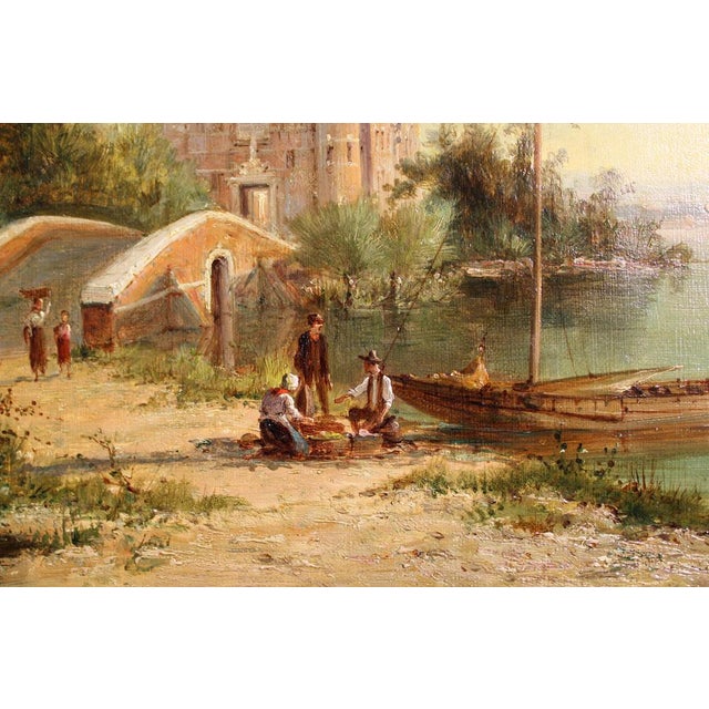 William Raymond Dommersen, Dutch Estuary Landscape, Oil on Canvas For Sale - Image 7 of 14