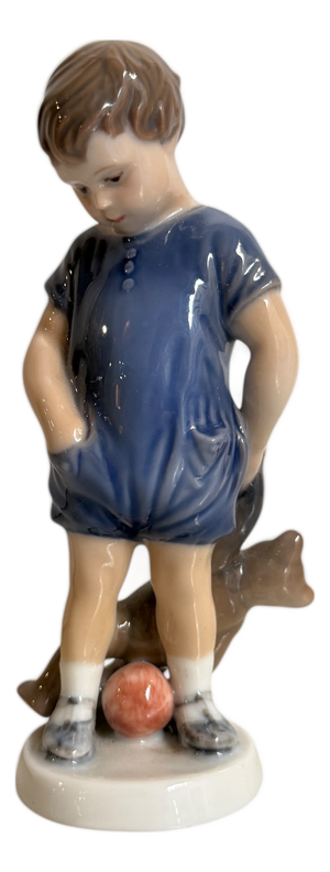Ceramic Figurine of Child with a Kitten from Royal Copenhagen, 20th Century