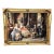 Rococo Salon Scene Artwork – Elegant Figures, Ornate Gold Leaf Frame & Decorative Details For Sale