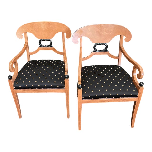 Pair of 1980s Biedermeier Style Accent/Side Chairs For Sale