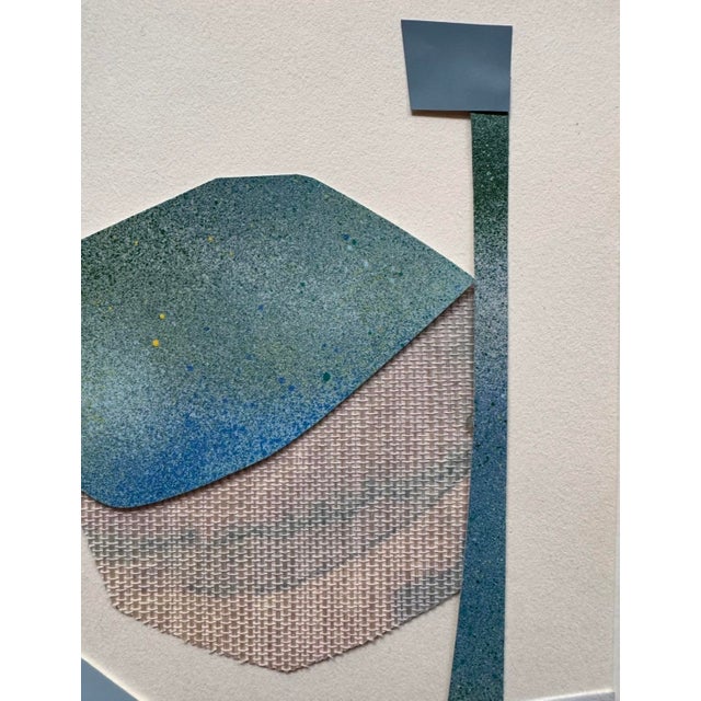 Blue "Im Blue 2" Original Mixed-Media Collage on Paper by Zac Woodiel For Sale - Image 8 of 8