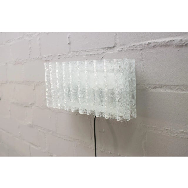 Large Ice Glass Tube Wall Lamp from Doria, 1960s For Sale - Image 6 of 10