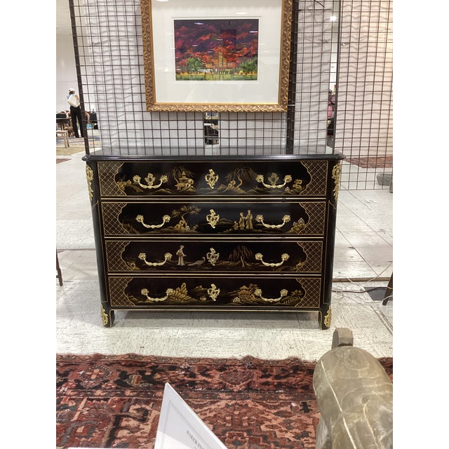 Late 20th Century Late 20th Century Baker Collector’s Edition Attributed Black and Gold Chinoiserie Commode For Sale - Image 5 of 5