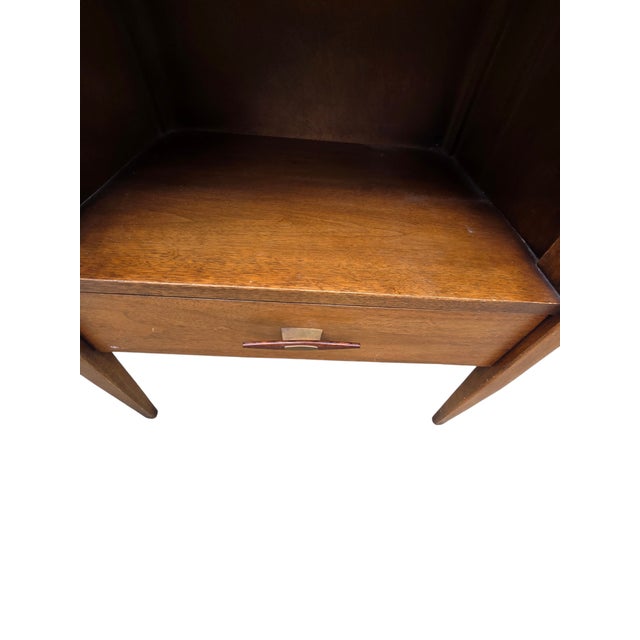 Vintage Danish Modern Century Furniture Night Stand End Table Rosewood Bronze For Sale - Image 10 of 15