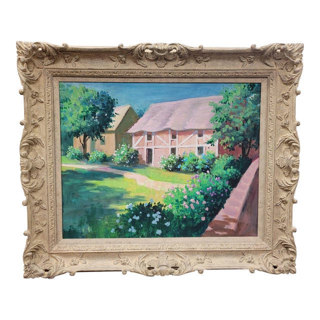 Contemporary Realist Barn Oil Painting For Sale