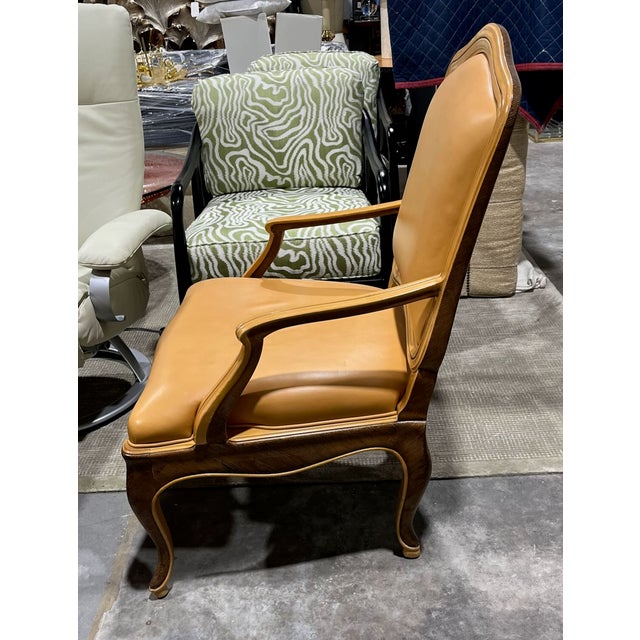 1990s 1990s Pair of William Switzer Louis XV Leather Armchairs For Sale - Image 5 of 18