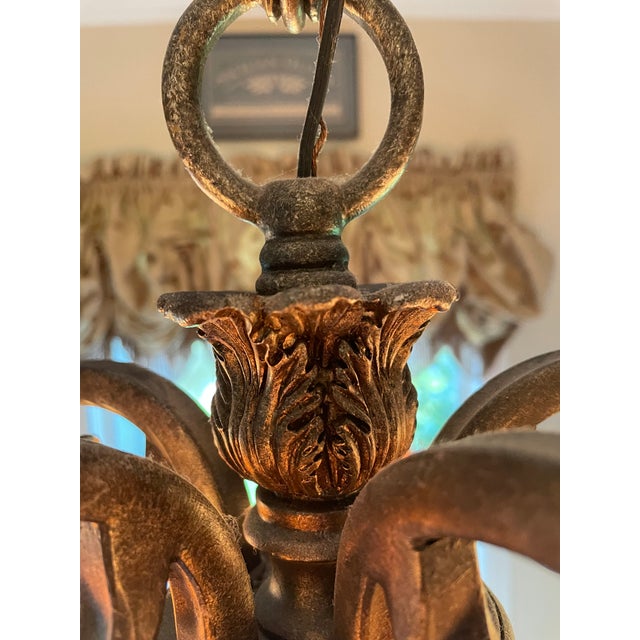 Traditional 21st Century Murray Feiss Bronze 5 Light Chandelier For Sale - Image 3 of 6