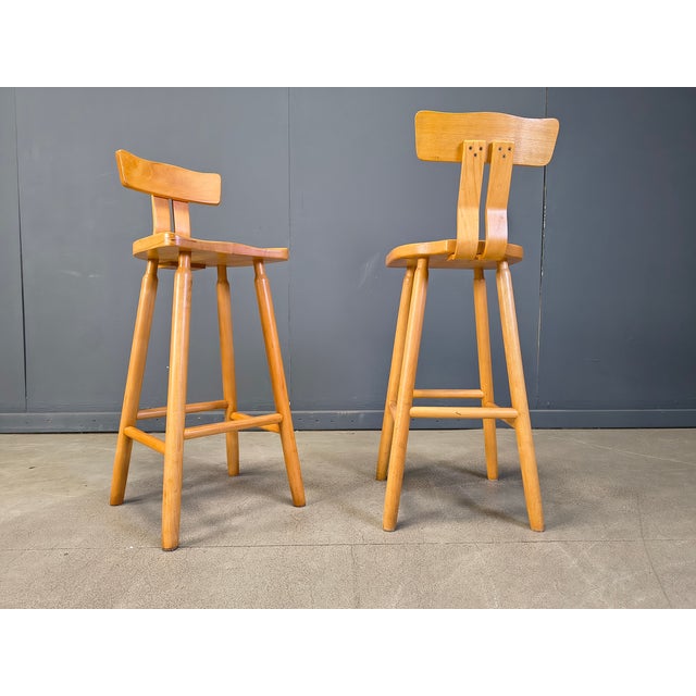Mid-Century Brutalist Bar Stools, 1960s, Set of 6, in Very Good conditions. Designed 1960 to 1969
