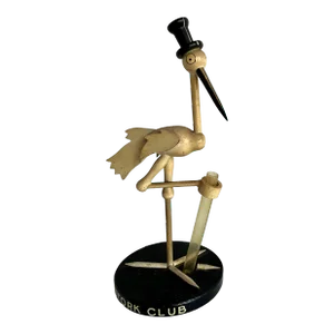 1940's Stork Club Figurative Bud Vase With Large Matchbook