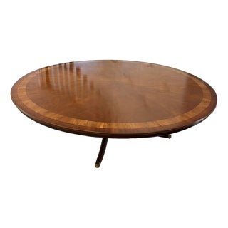 Antique Mahogany and Yew Wood Crossbanded Fourteen-Seater Circular Centre Dining Table, 1920 For Sale