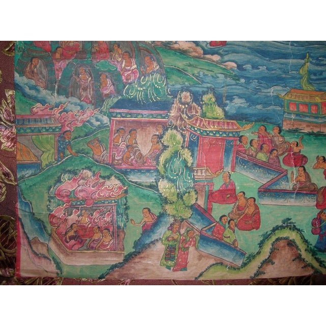 Textile Antique Buddhist Thangka Textile For Sale - Image 7 of 11