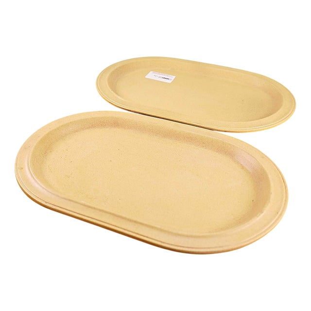 Oval Serving Plates in Gresline Ceramic by Franco Pozzi, 1960s, Set of 2 For Sale