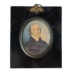 Early 19th Century English Miniature Watercolor Portrait of an Esteemed Gentleman