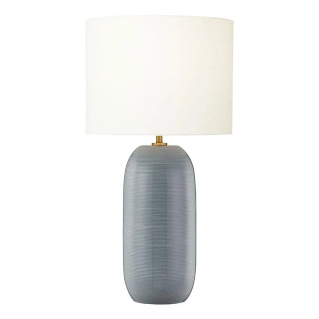 Hable by Visual Comfort Studio Fanny Slim Table Lamp in Frosted Anglia Blue For Sale