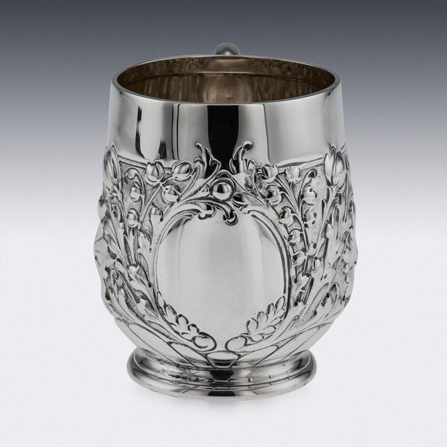 Antique Victorian Silver Mug, Sheffield, 1897 For Sale - Image 6 of 18