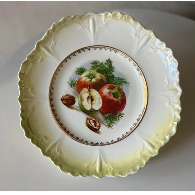 Ceramic Vintage Holiday Lusterware Scalloped Edge Ceramic Decorative Plate For Sale - Image 7 of 7