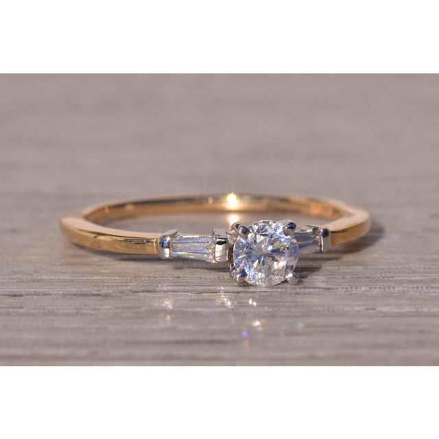 Gold The All In: Vintage Two Tone Signed Engagement Ring With Natural Diamonds For Sale - Image 8 of 11