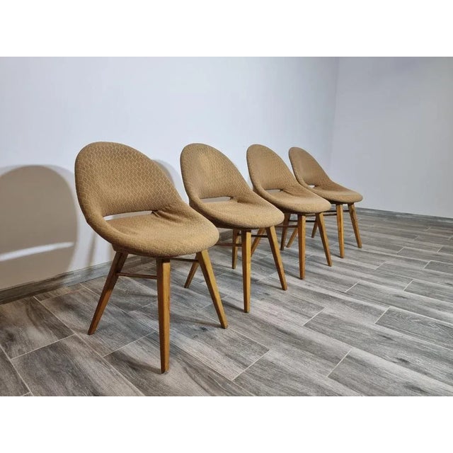 Armchairs by Miroslav Navratil, Set of 4, in Worn conditions. Designed 1950 to 1959 This piece is attributed to the...