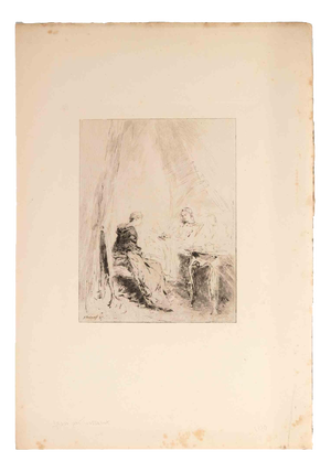 Henri-Charles Toussaint, La Conversation, Etching, 1880